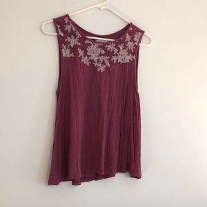 Mauve Urban Outfitters Flower Tank Top